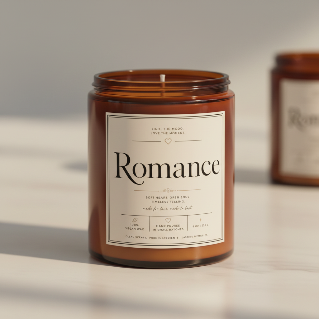 Romance Candle on Amber Jar